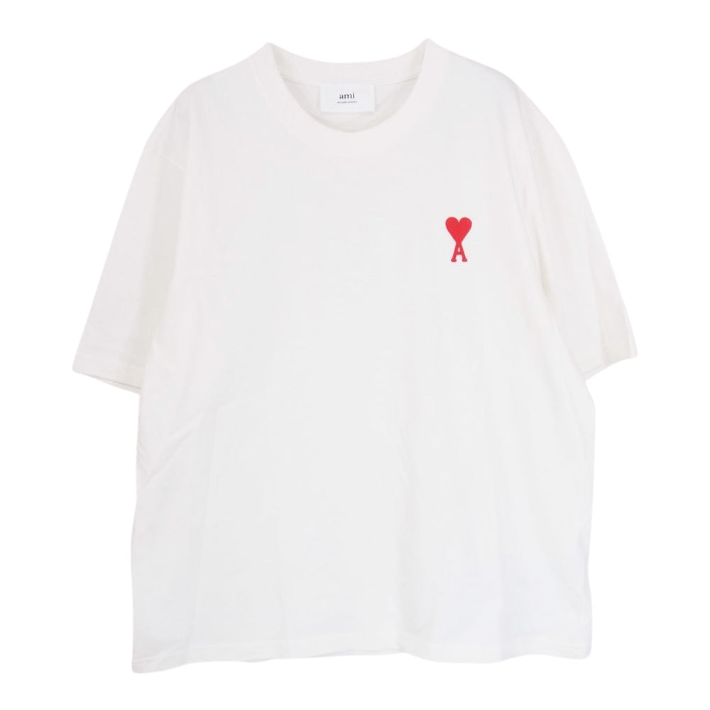 アミパリス alexandre mattiussi アレクサンドル・マテュッシ AMI DE COEUR クラシックフィット ハートロゴ刺繍 半袖Tシャツ ホワイト系 M【中古】