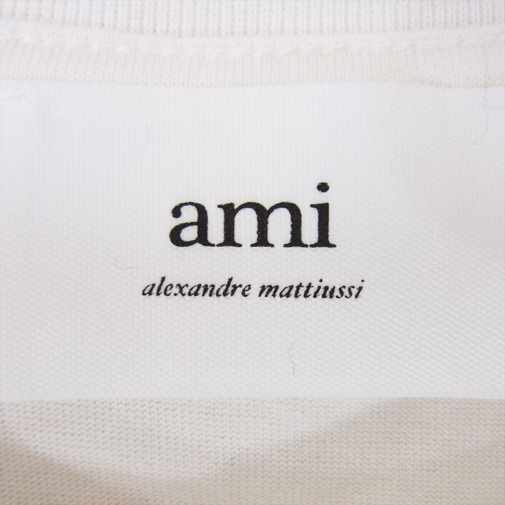 アミパリス alexandre mattiussi アレクサンドル・マテュッシ AMI DE COEUR クラシックフィット ハートロゴ刺繍 半袖Tシャツ ホワイト系 M【中古】