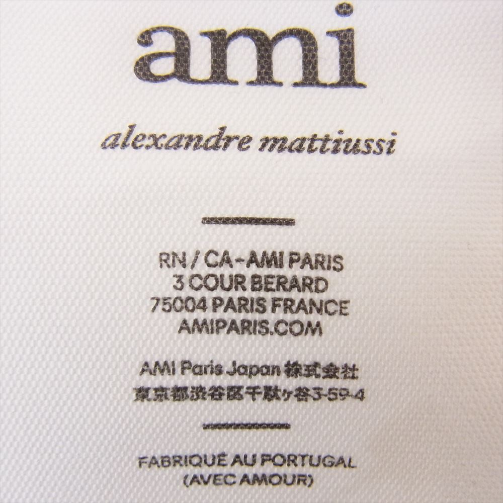 アミパリス alexandre mattiussi アレクサンドル・マテュッシ AMI DE COEUR クラシックフィット ハートロゴ刺繍 半袖Tシャツ ホワイト系 M【中古】