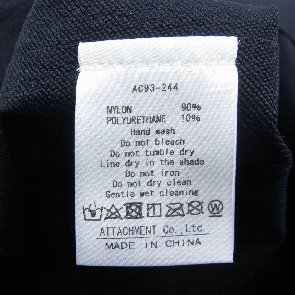 ATTACHMENT アタッチメント AC93-244 ナイロン ストレッチ ダブルブレスト ロングコート ブラック系 1【中古】