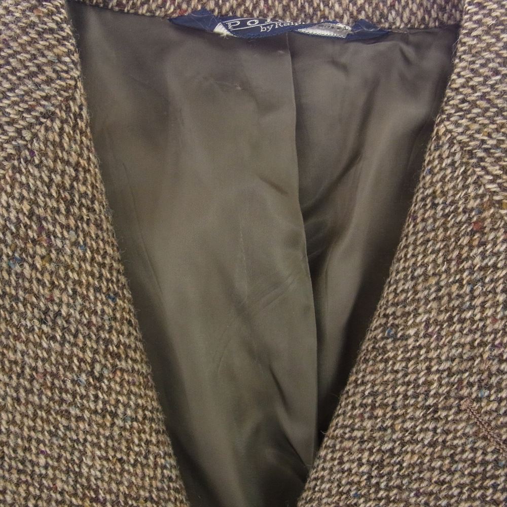 RALPH LAUREN ラルフローレン ツィード ウール カラーネップ 3B テーラードジャケット ブラウン系 32【中古】