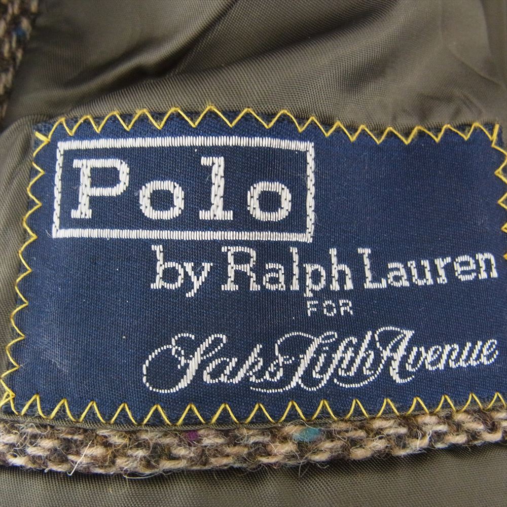 RALPH LAUREN ラルフローレン ツィード ウール カラーネップ 3B テーラードジャケット ブラウン系 32【中古】