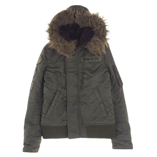 HYSTERIC GLAMOUR ヒステリックグラマー PRIMA LOFT  N-2B  レディース プリマロフト ジャケット ミリタリー 中綿 ジャケット カーキ系 サイズ不明【中古】