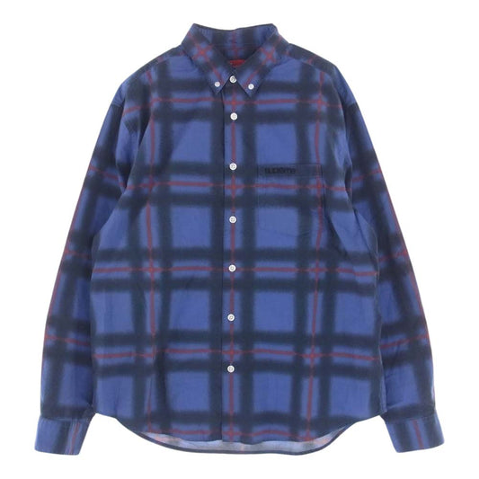 Supreme シュプリーム 21SS Spray Tartan shirt スプレータータン 長袖 チェックシャツ ブルー系 S【中古】