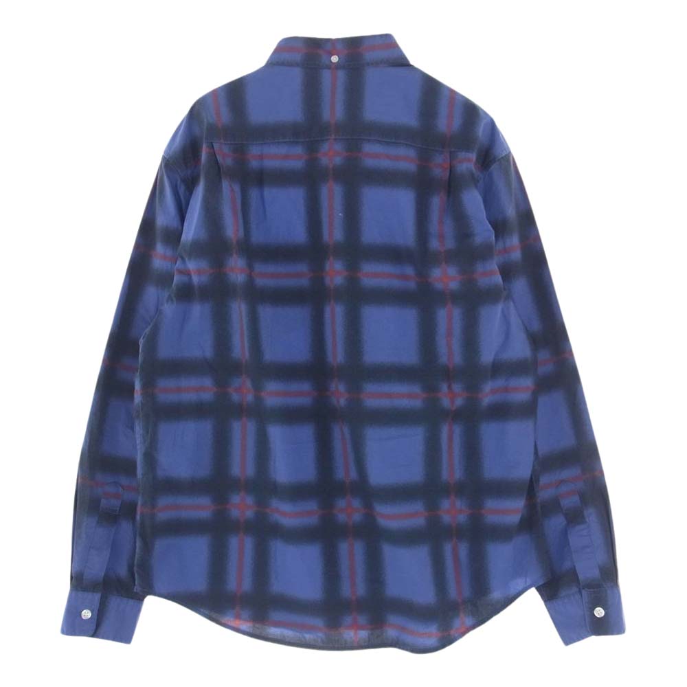 Supreme シュプリーム 21SS Spray Tartan shirt スプレータータン 長袖 チェックシャツ ブルー系 S【中古】