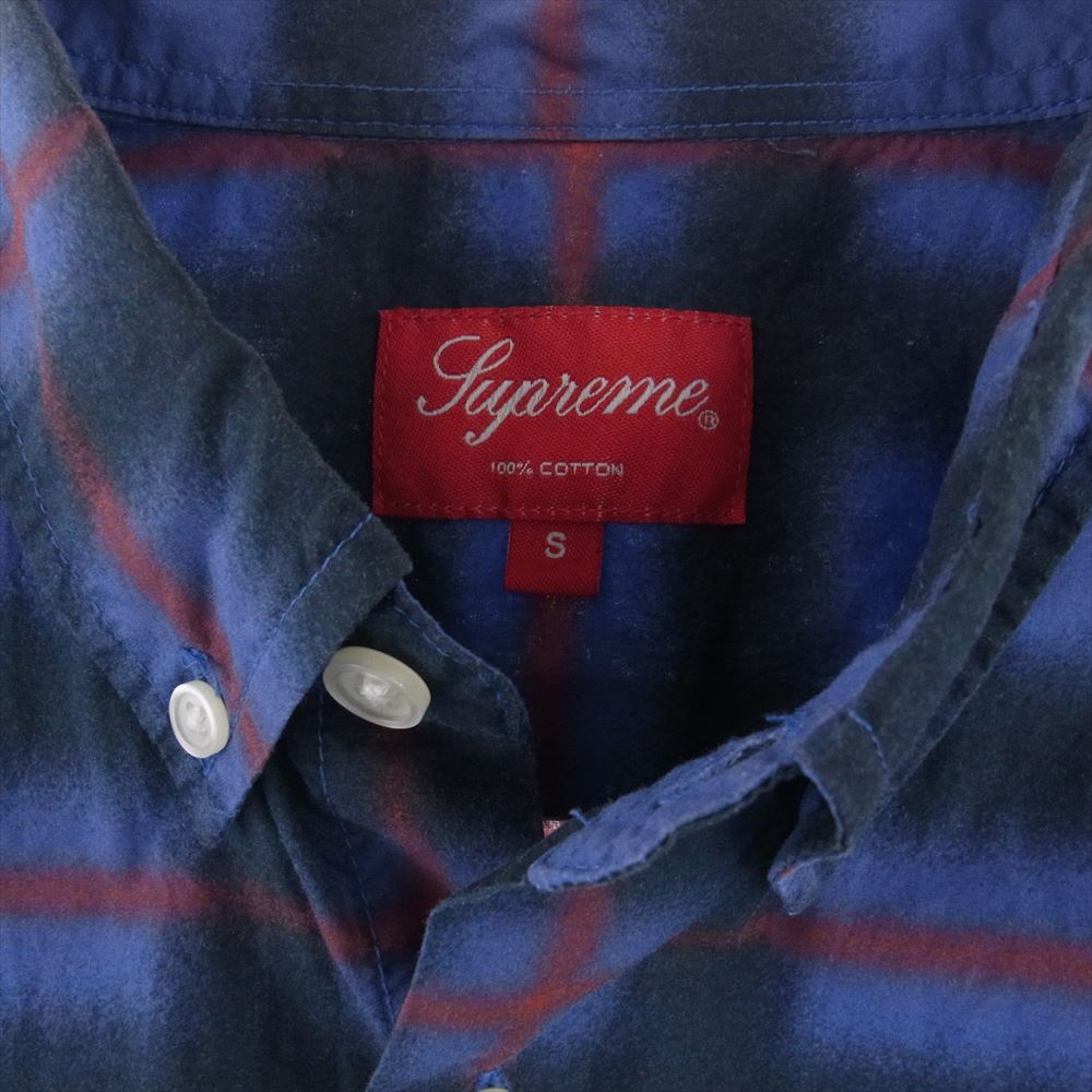 Supreme シュプリーム 21SS Spray Tartan shirt スプレータータン 長袖 チェックシャツ ブルー系 S【中古】