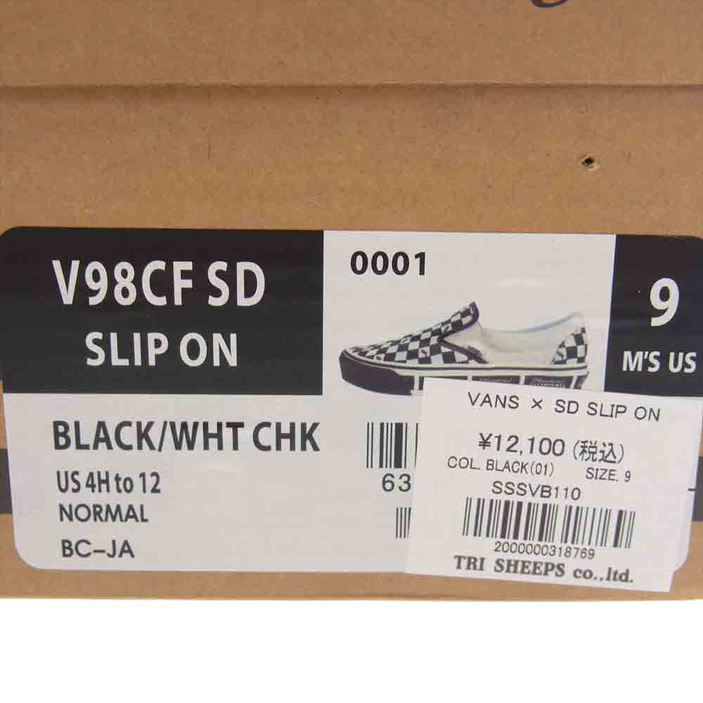 VANS バンズ SSSVB110 × STANDARD CALIFORNIA スタンダードカリフォルニア Slip On 20周年 アニバーサリー チェッカーフラッグ スリッポン  ブラック系 ホワイト系 27cm【中古】