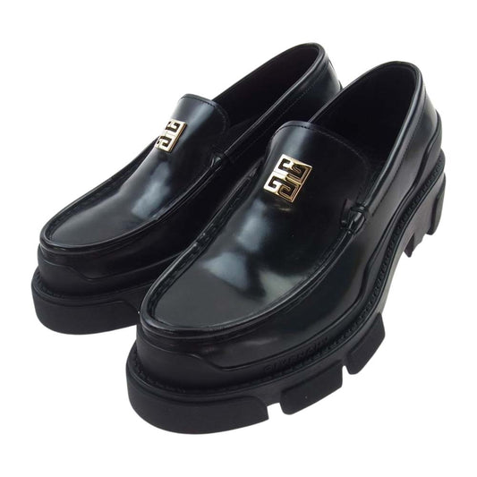 GIVENCHY ジバンシィ BE201GE1N5 001 イタリア製 テラ ローファー レザー シューズ ブラック系 37.5【中古】