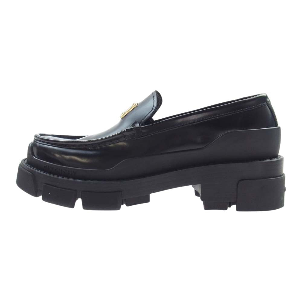 GIVENCHY ジバンシィ BE201GE1N5 001 イタリア製 テラ ローファー レザー シューズ ブラック系 37.5【中古】