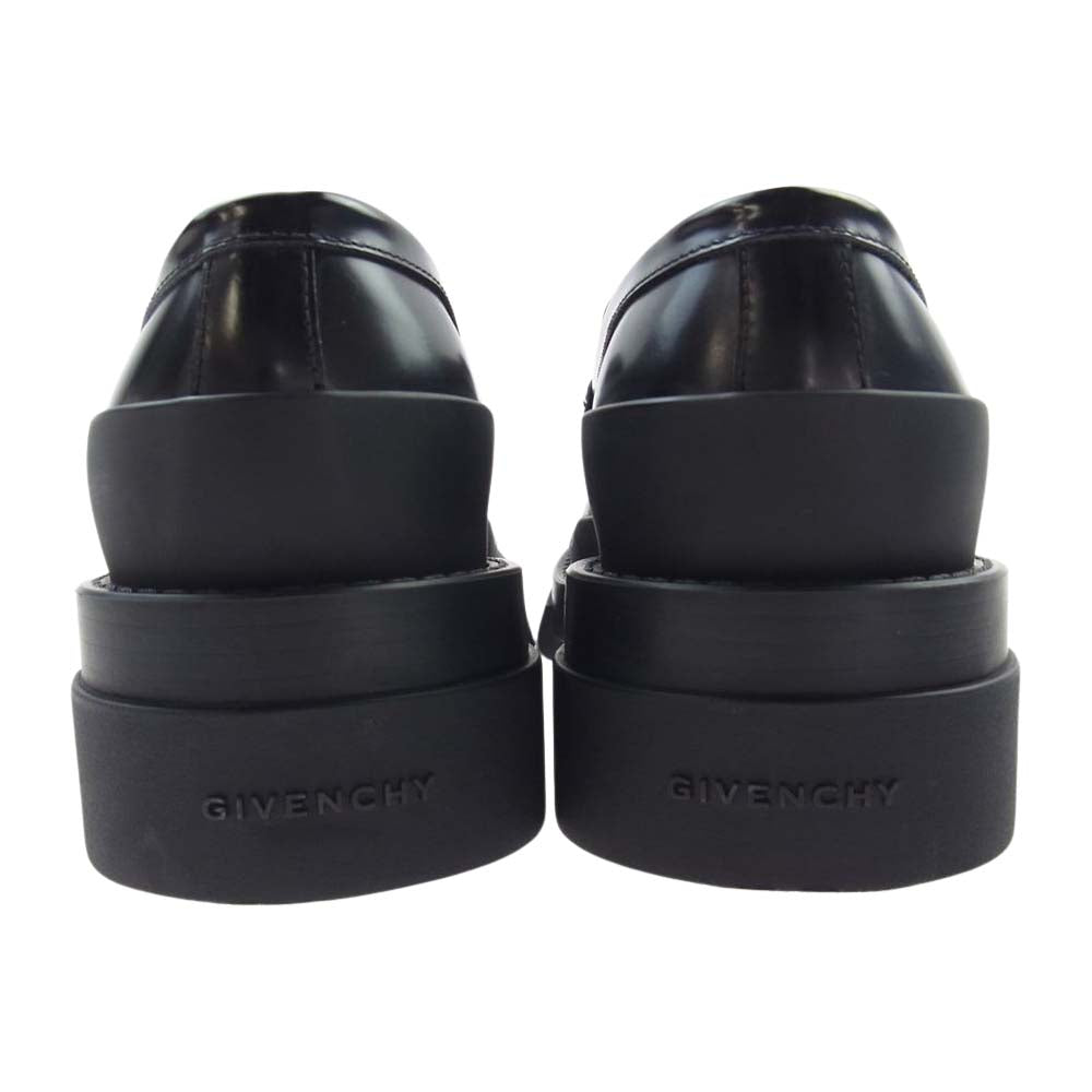 GIVENCHY ジバンシィ BE201GE1N5 001 イタリア製 テラ ローファー レザー シューズ ブラック系 37.5【中古】