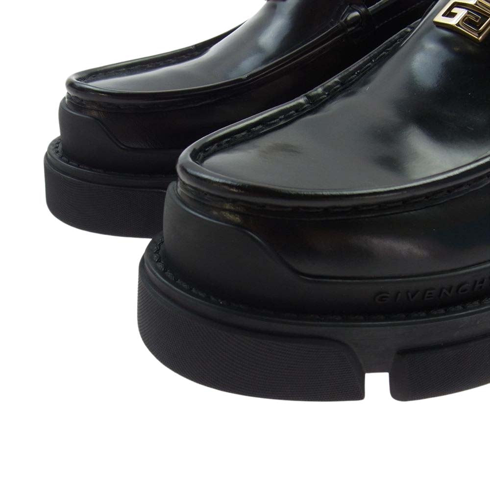 GIVENCHY ジバンシィ BE201GE1N5 001 イタリア製 テラ ローファー レザー シューズ ブラック系 37.5【中古】