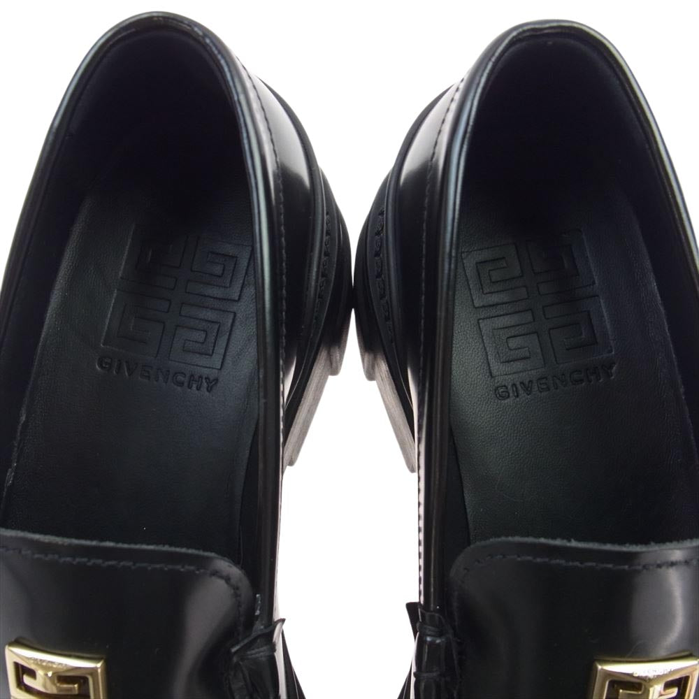GIVENCHY ジバンシィ BE201GE1N5 001 イタリア製 テラ ローファー レザー シューズ ブラック系 37.5【中古】