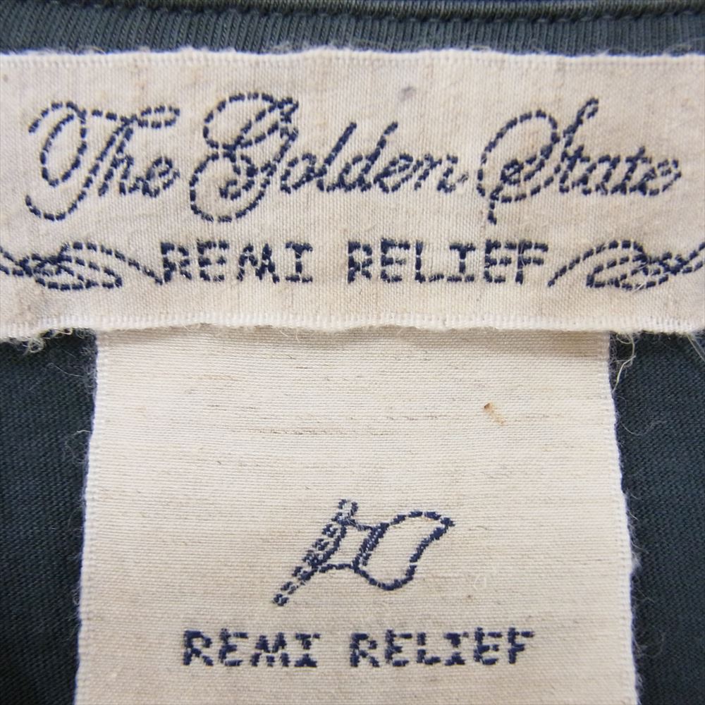 REMI RELIEF レミレリーフ Los Angeles ロサンゼルス プリント 半袖 Tシャツ ネイビー系 L【中古】