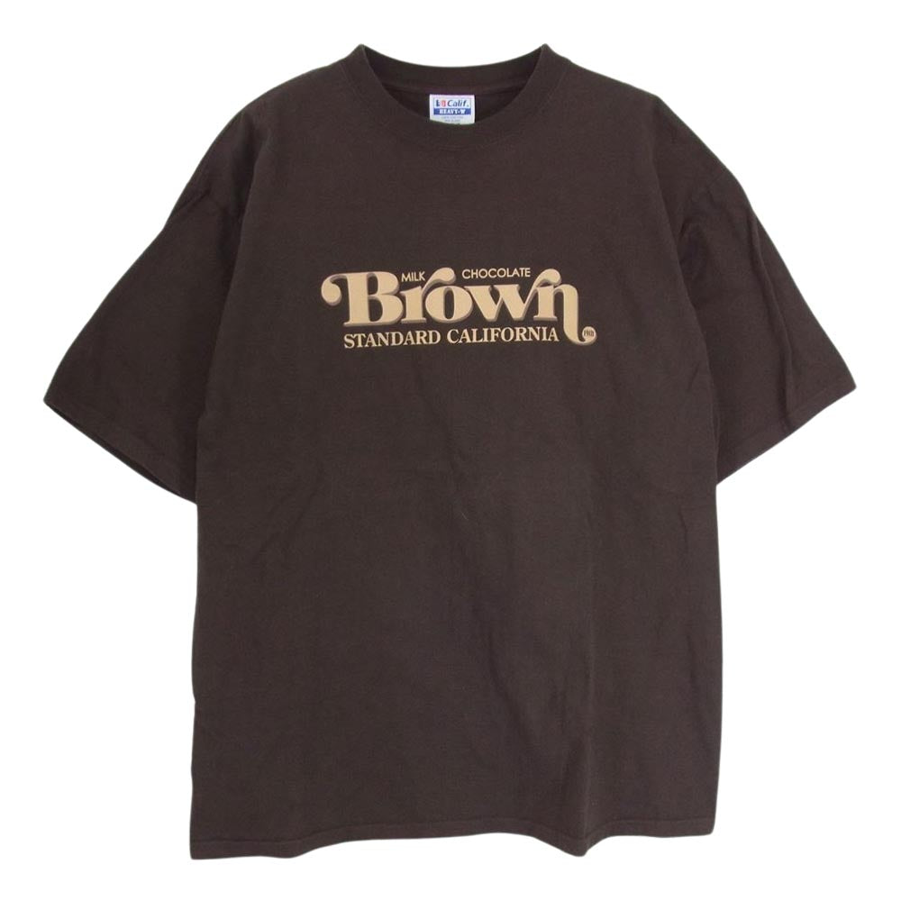 STANDARD CALIFORNIA スタンダードカリフォルニア 19TH ANNIV. BROWN CHOCOLATE TEE 19周年 アニバーサリー ブラウン チョコレート プリント Tシャツ ブラウン系 XL【中古】