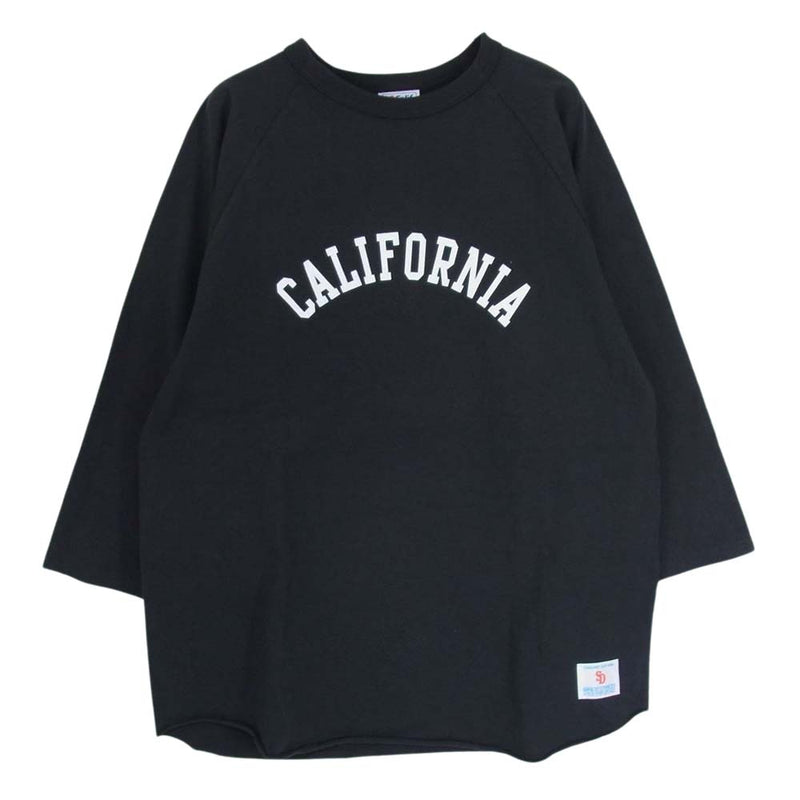 STANDARD CALIFORNIA スタンダードカリフォルニア 21AW SD Heavyweight Logo Baseball ヘビーウェイト ロゴ ベースボール ラグラン 七分丈 カットソー ブラック系 L【中古】