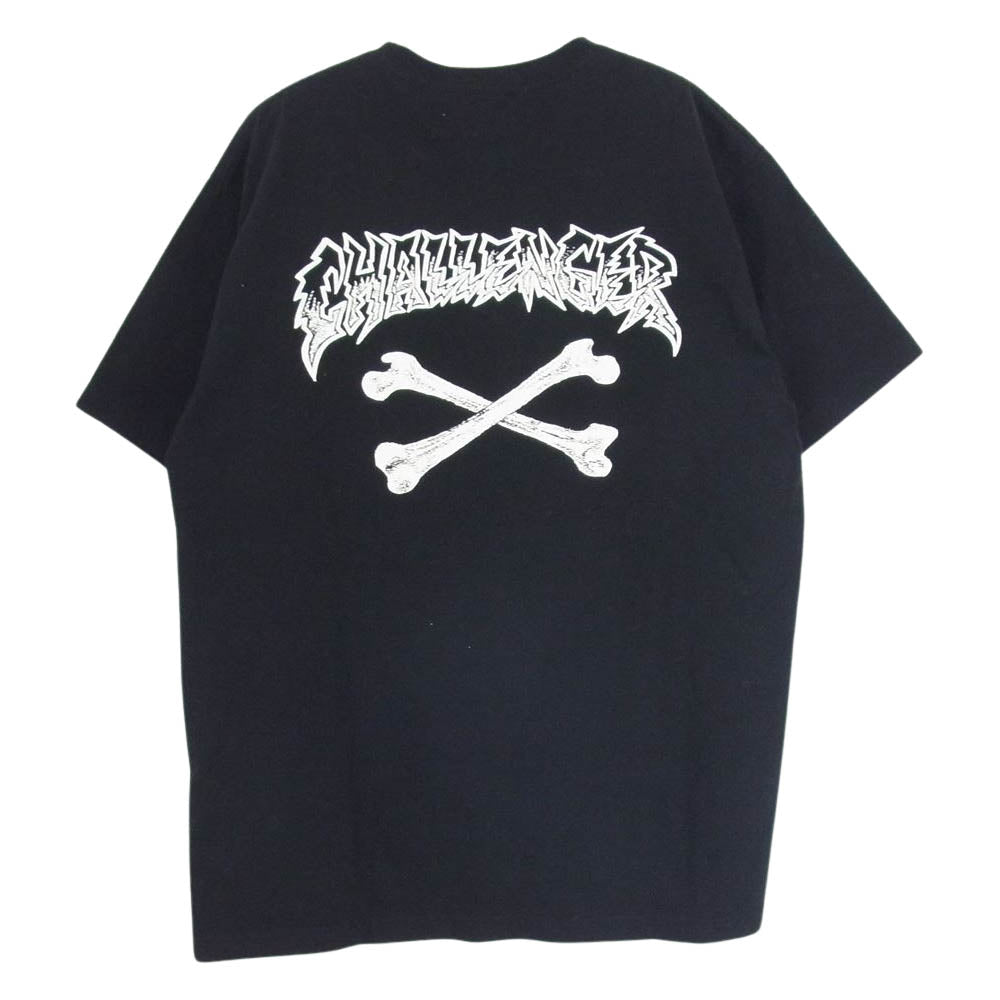 CHALLENGER チャレンジャー CROSS BONE TEE クロス ボーン プリント Tシャツ ブラック系 XL【美品】【中古】