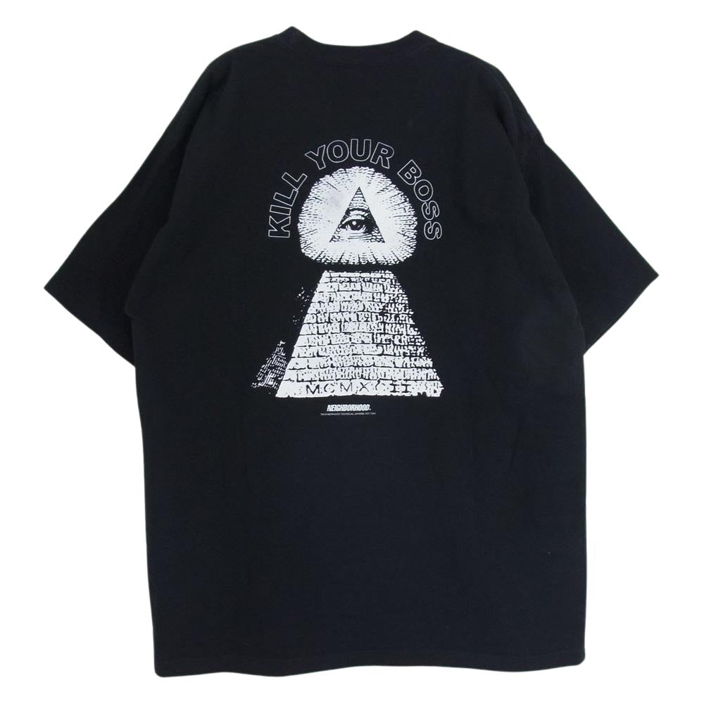NEIGHBORHOOD ネイバーフッド KILL YOUR BOSS ピラミッド プリント Tシャツ ブラック系 L【中古】