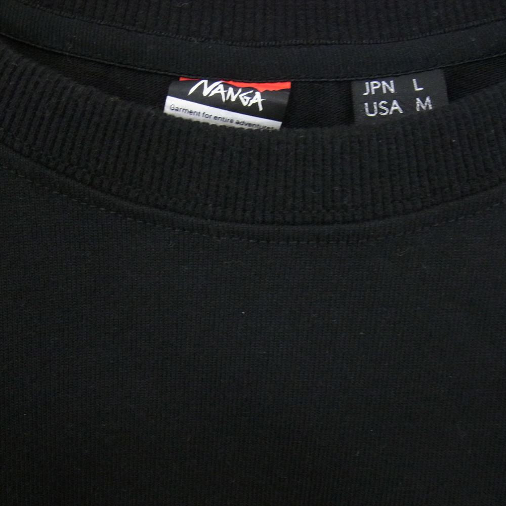 WIND AND SEA ウィンダンシー 22SS WDWFBKG4 × NANGA ナンガ ロゴ ラバーパッチ 半袖 Tシャツ ブラック系 L【中古】