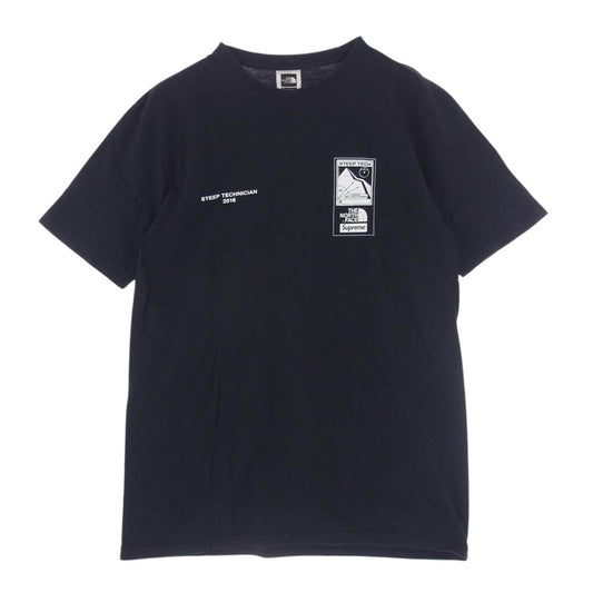 Supreme シュプリーム 16SS × The North Face ノースフェイス Steep Tech Tee Shirt スティープテック プリント 半袖 Tシャツ ブラック系 M【中古】