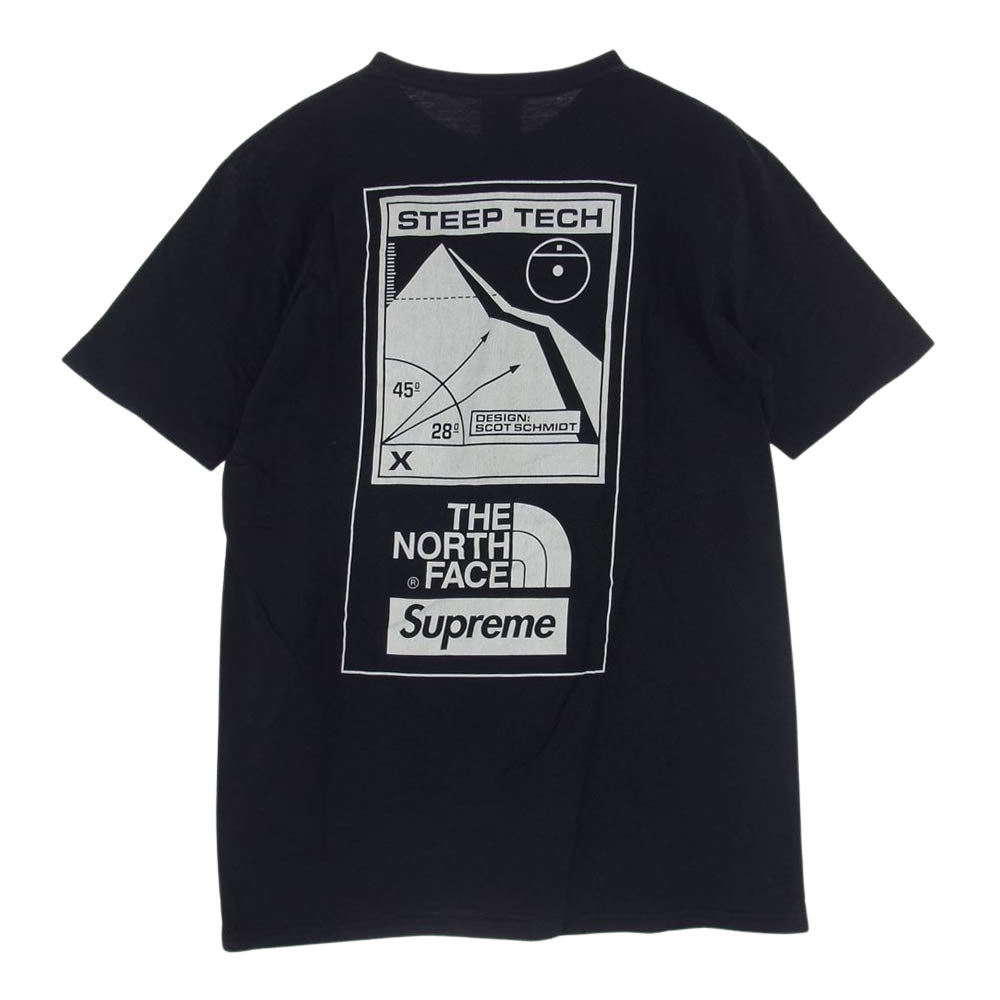 Supreme シュプリーム 16SS × The North Face ノースフェイス Steep Tech Tee Shirt スティープテック プリント 半袖 Tシャツ ブラック系 M【中古】