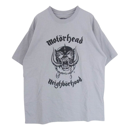 NEIGHBORHOOD ネイバーフッド 20AW × Motorhead モーターヘッド NHMH-1 C-TEE ロゴ プリント 半袖 Tシャツ グレー系 XL【美品】【中古】