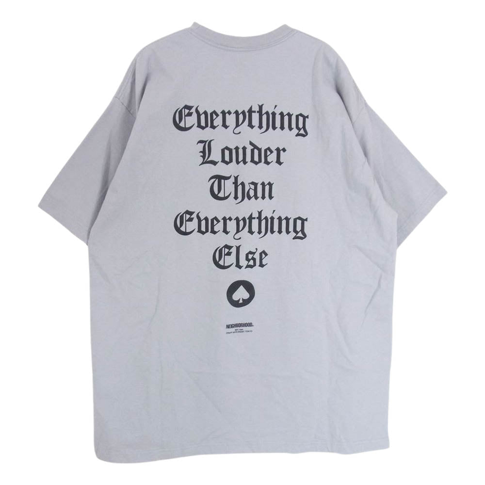 NEIGHBORHOOD ネイバーフッド 20AW × Motorhead モーターヘッド NHMH-1 C-TEE ロゴ プリント 半袖 Tシャツ グレー系 XL【美品】【中古】