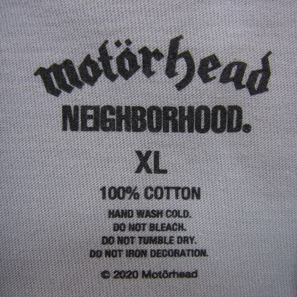 NEIGHBORHOOD ネイバーフッド 20AW × Motorhead モーターヘッド NHMH-1 C-TEE ロゴ プリント 半袖 Tシャツ グレー系 XL【美品】【中古】