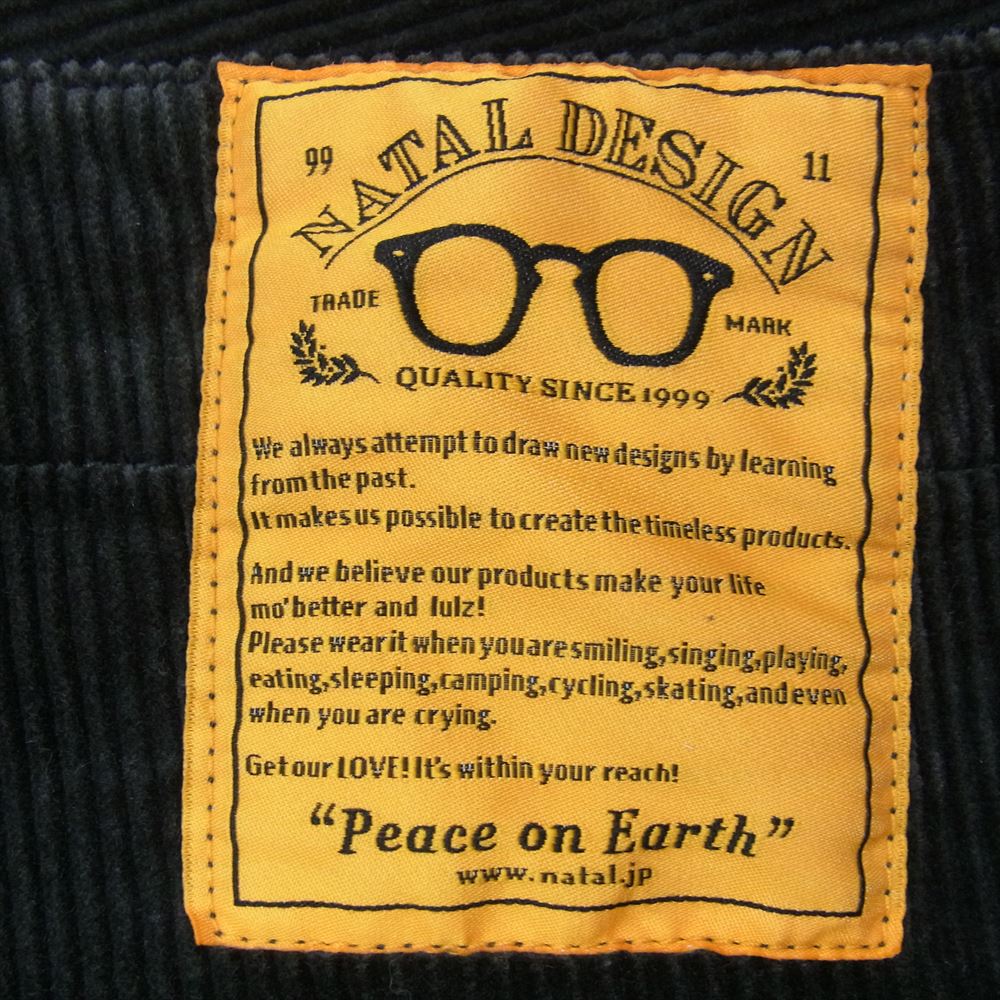 NATAL DESIGN ネイタルデザイン S600-s Sarouel Pants Stretch Corduroy ストレッチコーデュロイ サルエル パンツ ブラック系 34【中古】