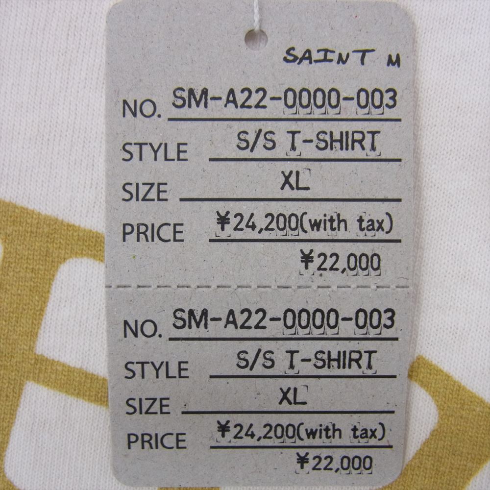SAINT MICHAEL セントマイケル SM-A22-0000-003 SS TEE OH SHIT キリスト グラフィック プリント Tシャツ オフホワイト系 XL【新古品】【未使用】【中古】