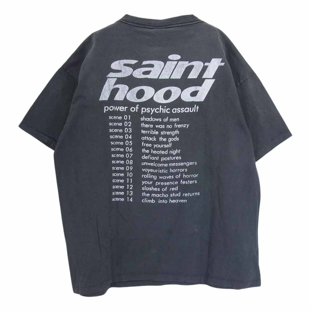 NEIGHBORHOOD ネイバーフッド SM-S23-0000-114 × SAINT MICHAEL セントマイケル NH-SS TEE BIKE バイク プリント ダメージ加工 Tシャツ ブラック系 XL【新古品】【未使用】【中古】