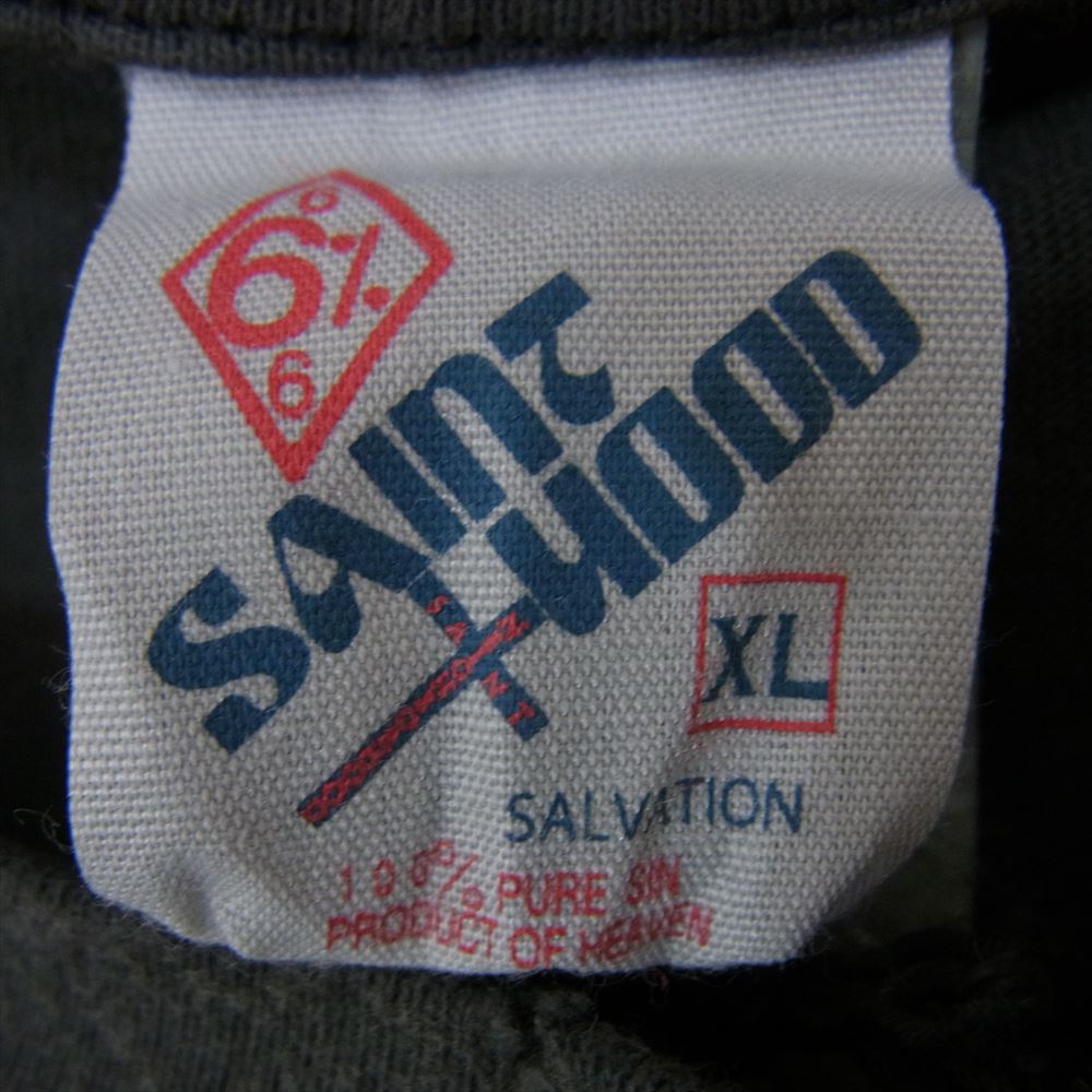 NEIGHBORHOOD ネイバーフッド SM-S23-0000-114 × SAINT MICHAEL セントマイケル NH-SS TEE BIKE バイク プリント ダメージ加工 Tシャツ ブラック系 XL【新古品】【未使用】【中古】