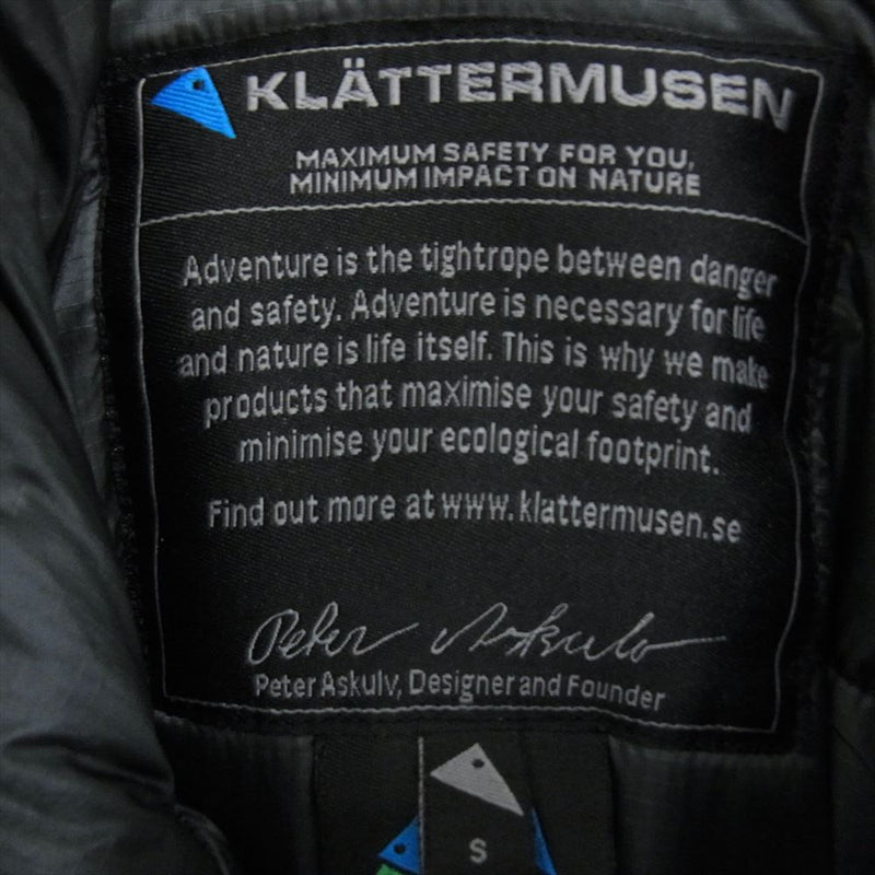 KLATTERMUSEN クレッタルムーセン KM301bj-13a 国内正規品 Noss Parka ノスパーカ ダウンジャケット カーキ系 S【中古】