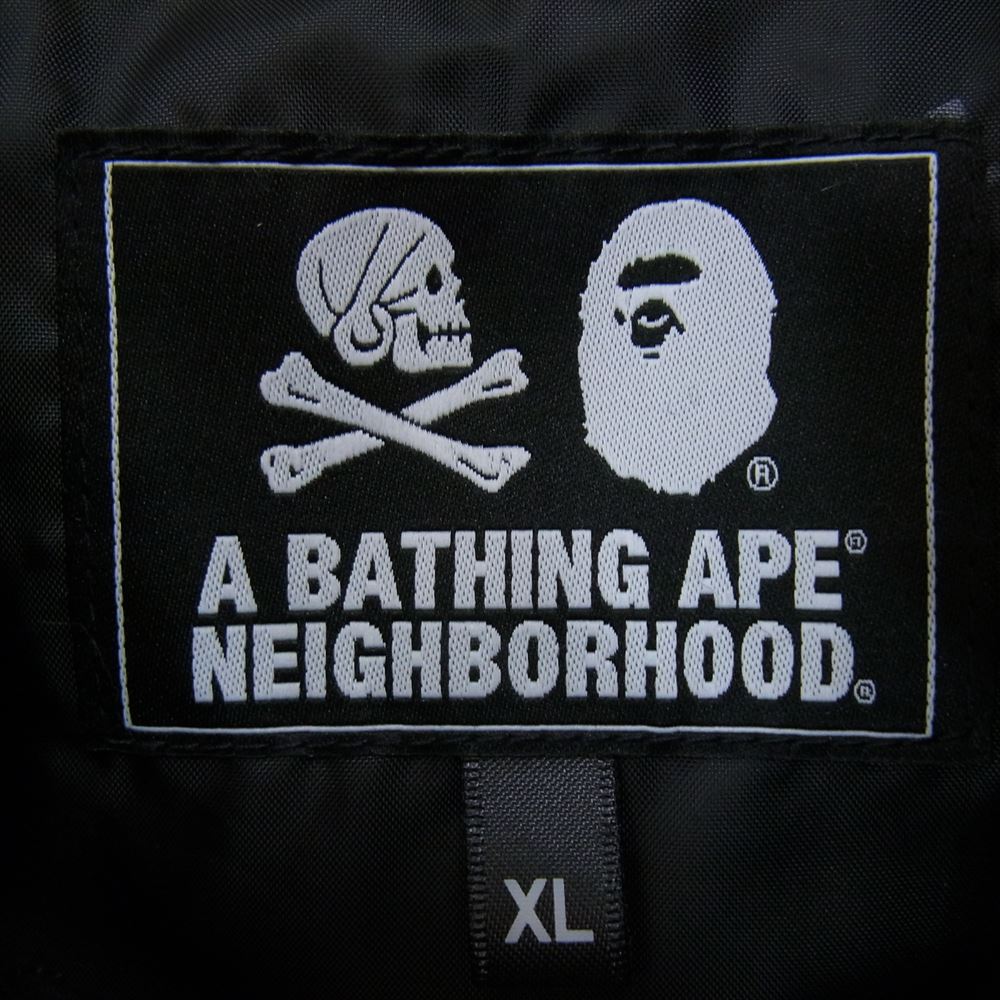 NEIGHBORHOOD ネイバーフッド 17SS 001LJJ231901C × A BATHING APE ア ベイシング エイプ NHBP．SNOWBOARD ／ N-JKT スノーボード マウンテン パーカ ナイロン カモ 迷彩 総柄 ジャケット ブラック系 XL【中古】