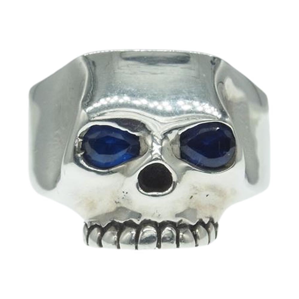 FLASHPOINT フラッシュポイント FLAT SKULL RING SYNTHETIC SAPPHIRE フラット スカル リング シンセティック サファイア シルバー系 25.5号【中古】