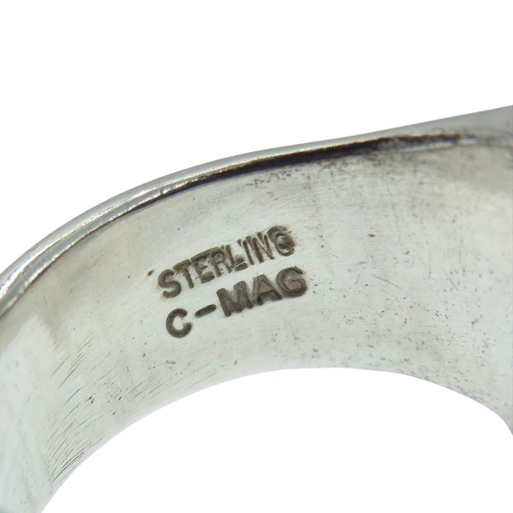 FLASHPOINT フラッシュポイント FLAT SKULL RING SYNTHETIC SAPPHIRE フラット スカル リング シンセティック サファイア シルバー系 25.5号【中古】