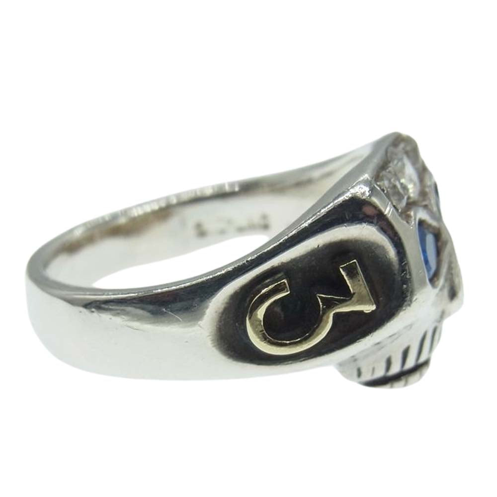 FLASHPOINT フラッシュポイント JIMSKULL RING JOHNNY DEPP MODEL サファイア ジム スカル リング 925×14K #20 シルバー系 20号【中古】