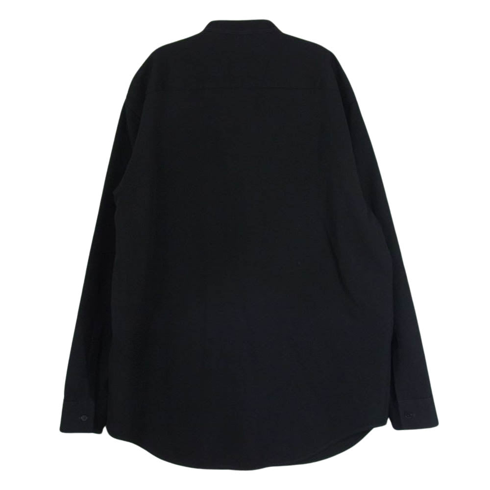 JIL SANDER ジルサンダー JSMT601132MT20270012 国内正規品 ウールギャバジン ビッグポケット バンドカラー 長袖シャツ ブラック系 38【中古】