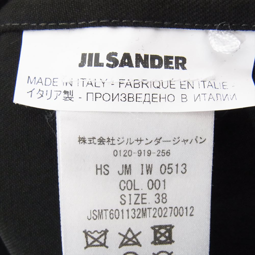 JIL SANDER ジルサンダー JSMT601132MT20270012 国内正規品 ウールギャバジン ビッグポケット バンドカラー 長袖シャツ ブラック系 38【中古】