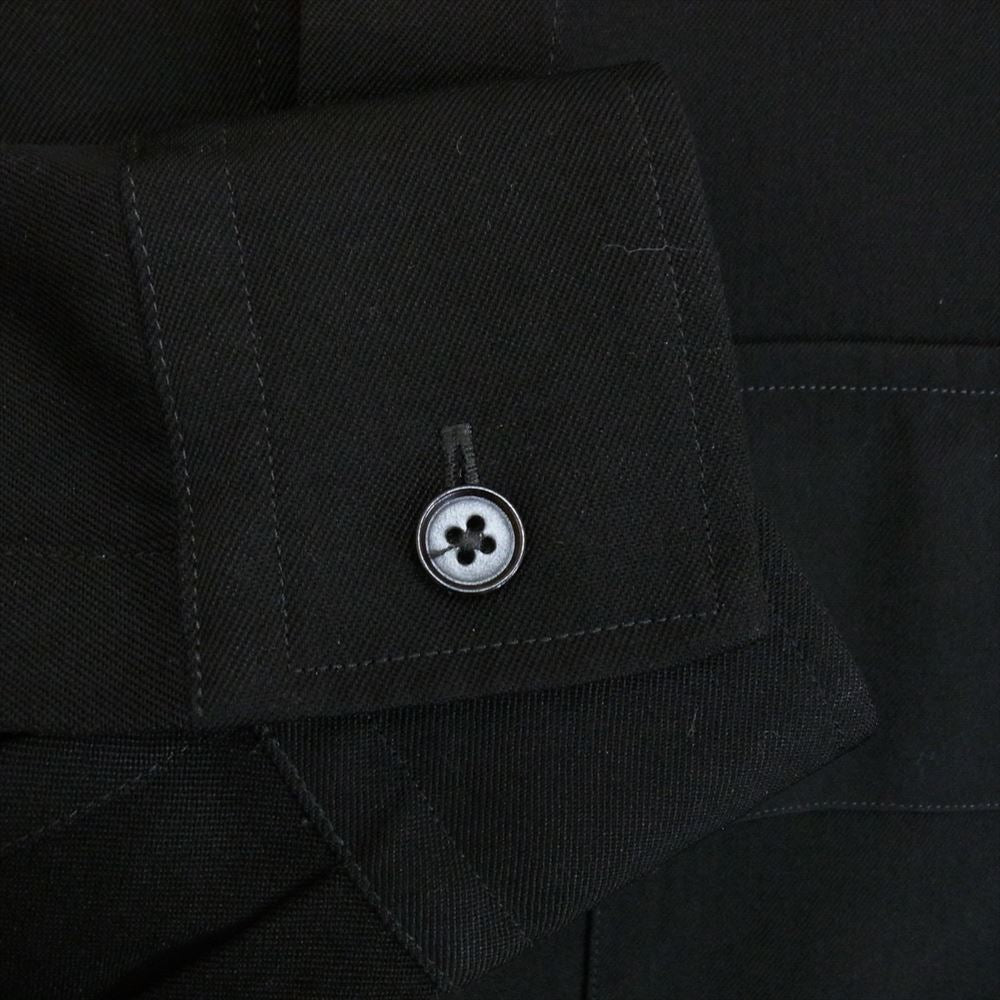 JIL SANDER ジルサンダー JSMT601132MT20270012 国内正規品 ウールギャバジン ビッグポケット バンドカラー 長袖シャツ ブラック系 38【中古】