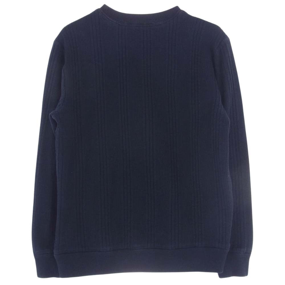 LOUIS VUITTON ルイ・ヴィトン HLY04W LVステッチ LVロゴ刺繍 ストライプボンディング プルオーバー スウェット トレーナー ネイビー系 XXL【中古】