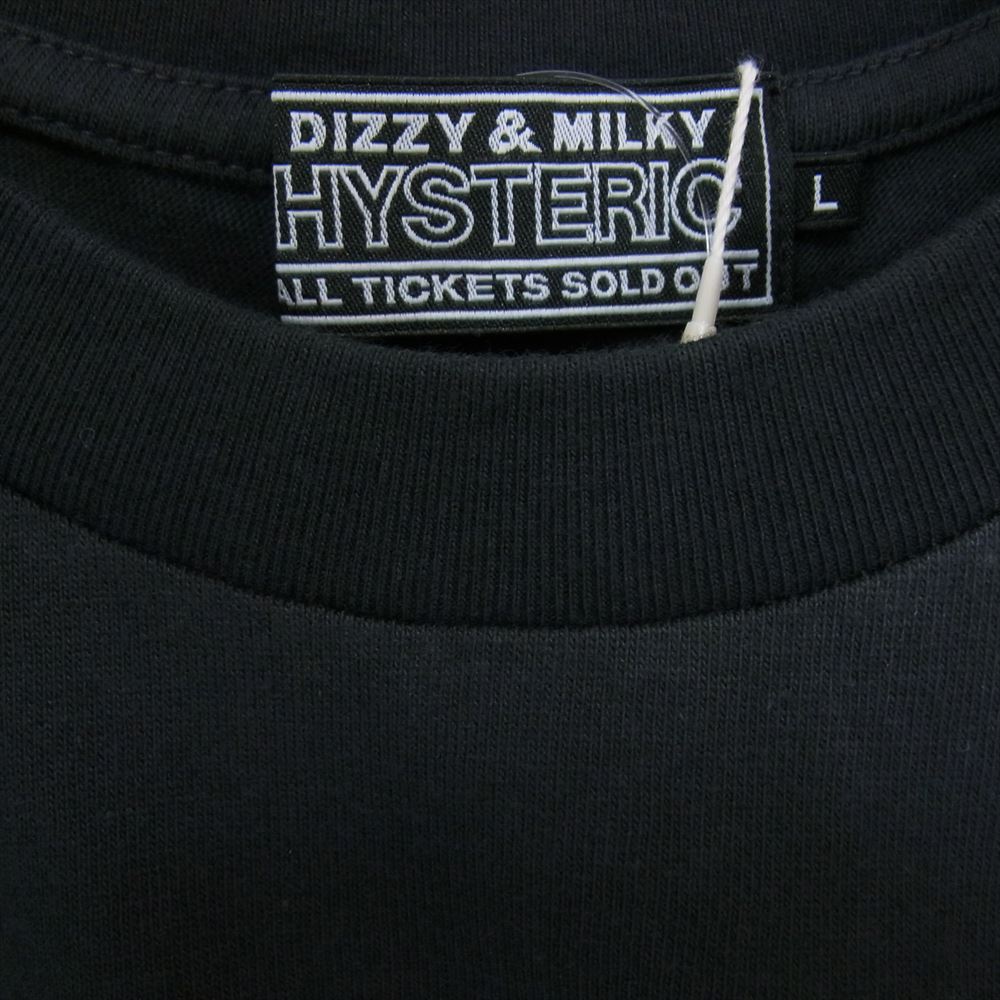 HYSTERIC GLAMOUR ヒステリックグラマー 02233CT09 THE ROLLING STONES ローリングストーンズ CIRCLE HEAD&BLUE TONGUE サークル ヘッド ブルー リップ タン Tシャツ ブラック系 L【新古品】【未使用】【中古】