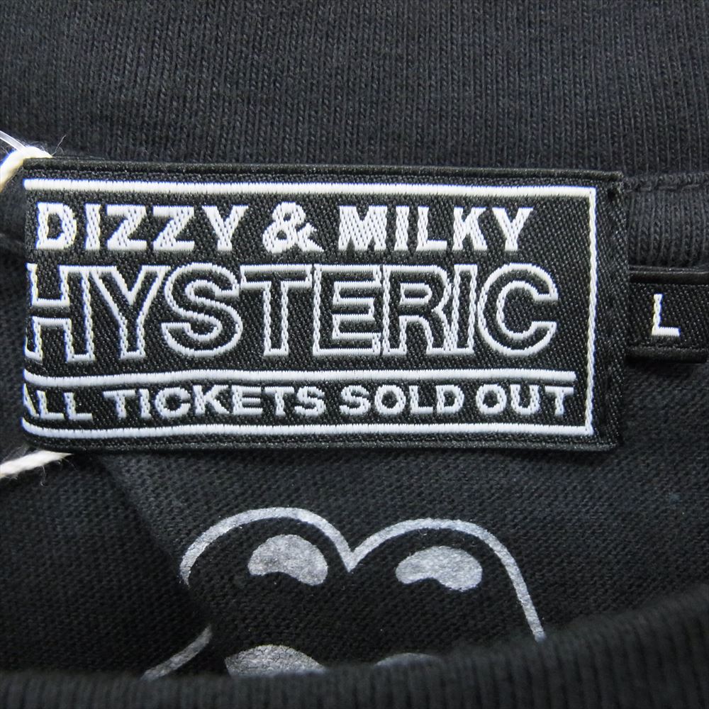 HYSTERIC GLAMOUR ヒステリックグラマー 02233CT09 THE ROLLING STONES ローリングストーンズ CIRCLE HEAD&BLUE TONGUE サークル ヘッド ブルー リップ タン Tシャツ ブラック系 L【新古品】【未使用】【中古】