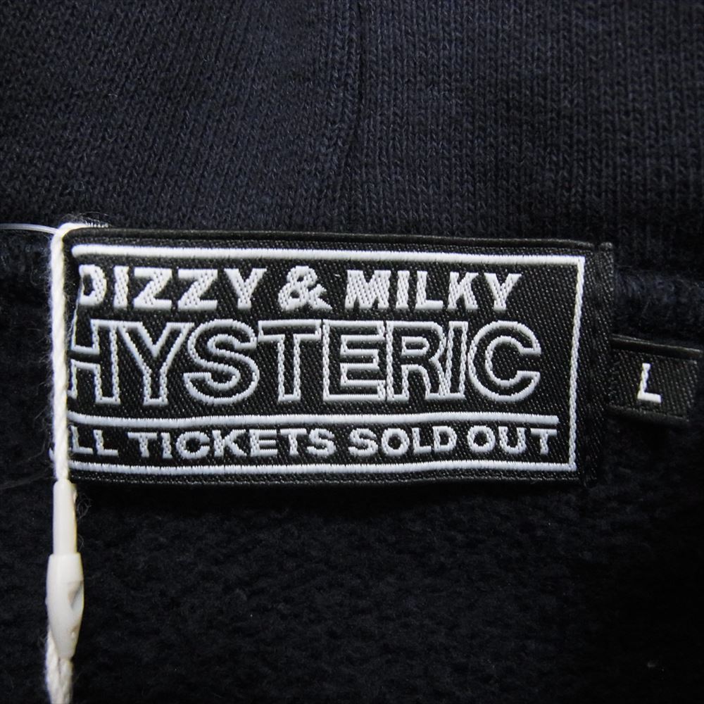 HYSTERIC GLAMOUR ヒステリックグラマー 02233CF07 SPLASH ガールプリント プルオーバー パーカー ネイビー系 L【新古品】【未使用】【中古】