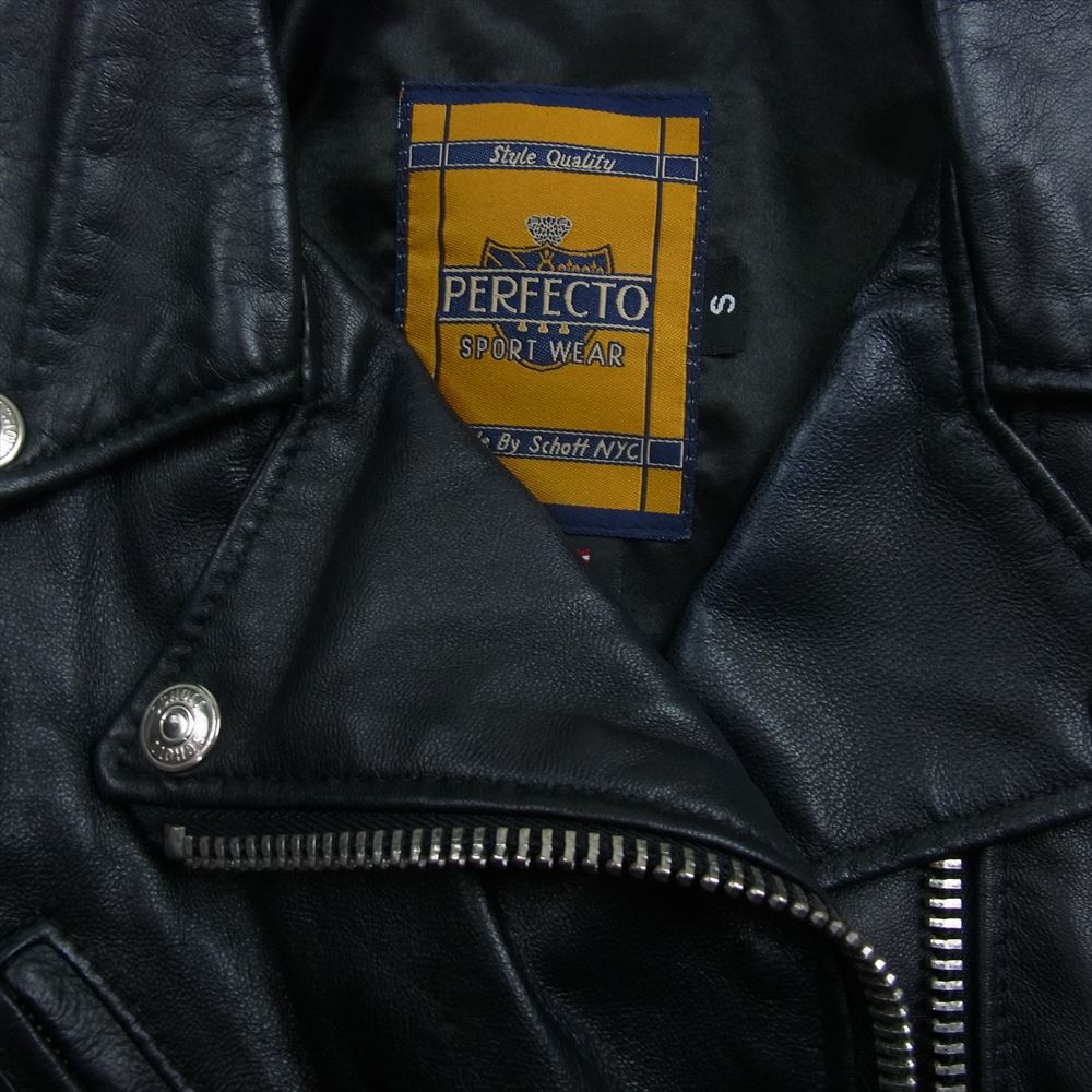 schott ショット 18AW 7197 ONE STAR ラムスキン ワンスター レザー ダブル ライダース ジャケット ブラック系 S【中古】