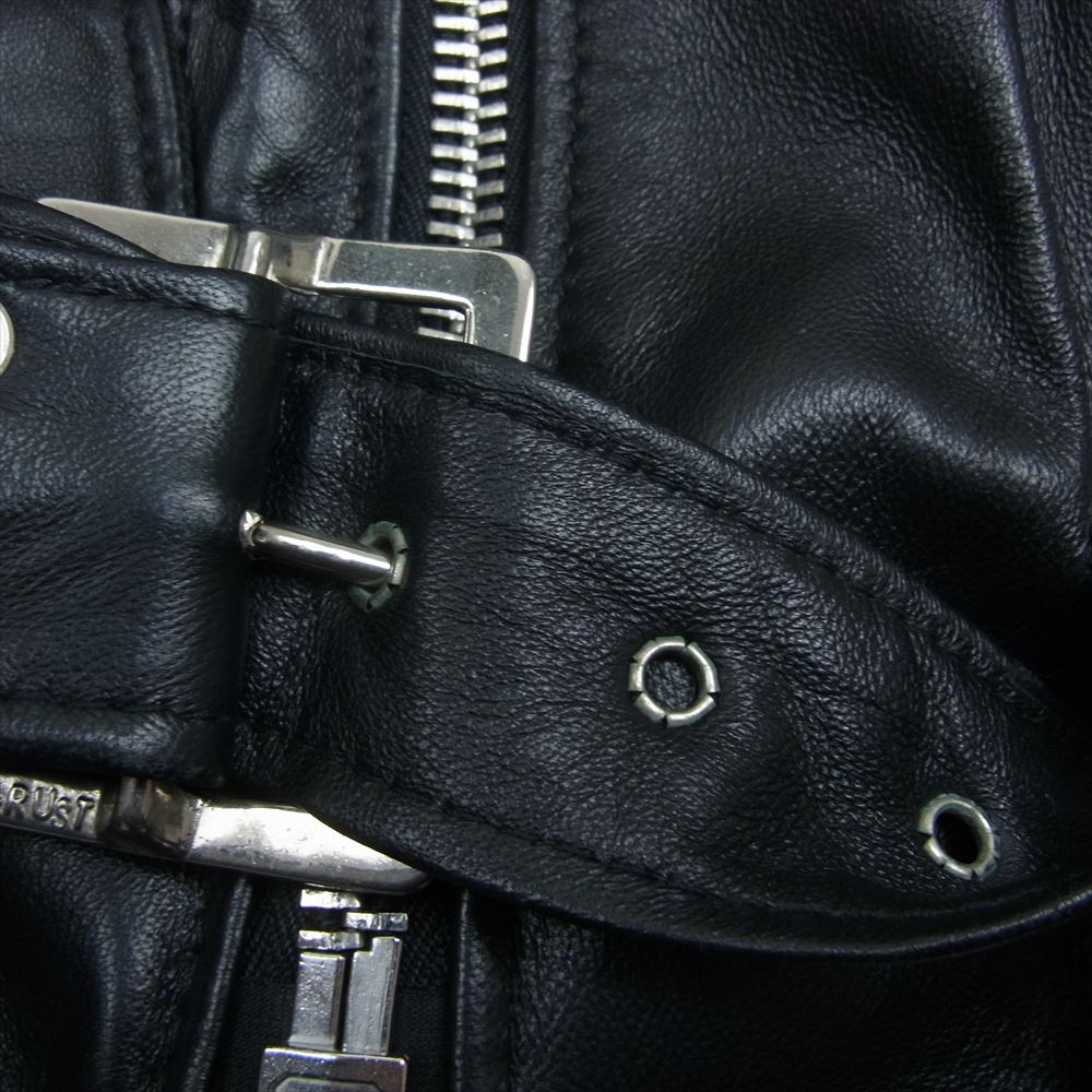 schott ショット 18AW 7197 ONE STAR ラムスキン ワンスター レザー ダブル ライダース ジャケット ブラック系 S【中古】