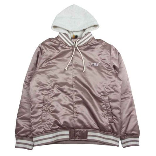 キス KH1353-107 Gorman jacket ゴーマン ジャケット フーデッド スタジャン ロゴ刺繍 ピンクブラウン系 XL【極上美品】【中古】