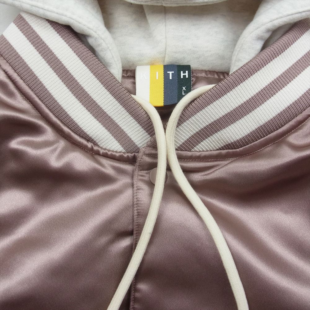 キス KH1353-107 Gorman jacket ゴーマン ジャケット フーデッド スタジャン ロゴ刺繍 ピンクブラウン系 XL【極上美品】【中古】