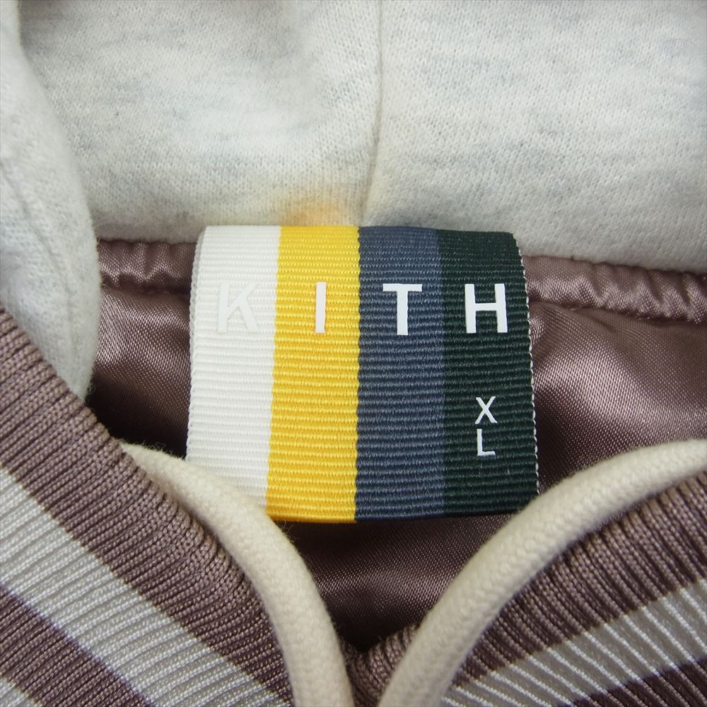キス KH1353-107 Gorman jacket ゴーマン ジャケット フーデッド スタジャン ロゴ刺繍 ピンクブラウン系 XL【極上美品】【中古】