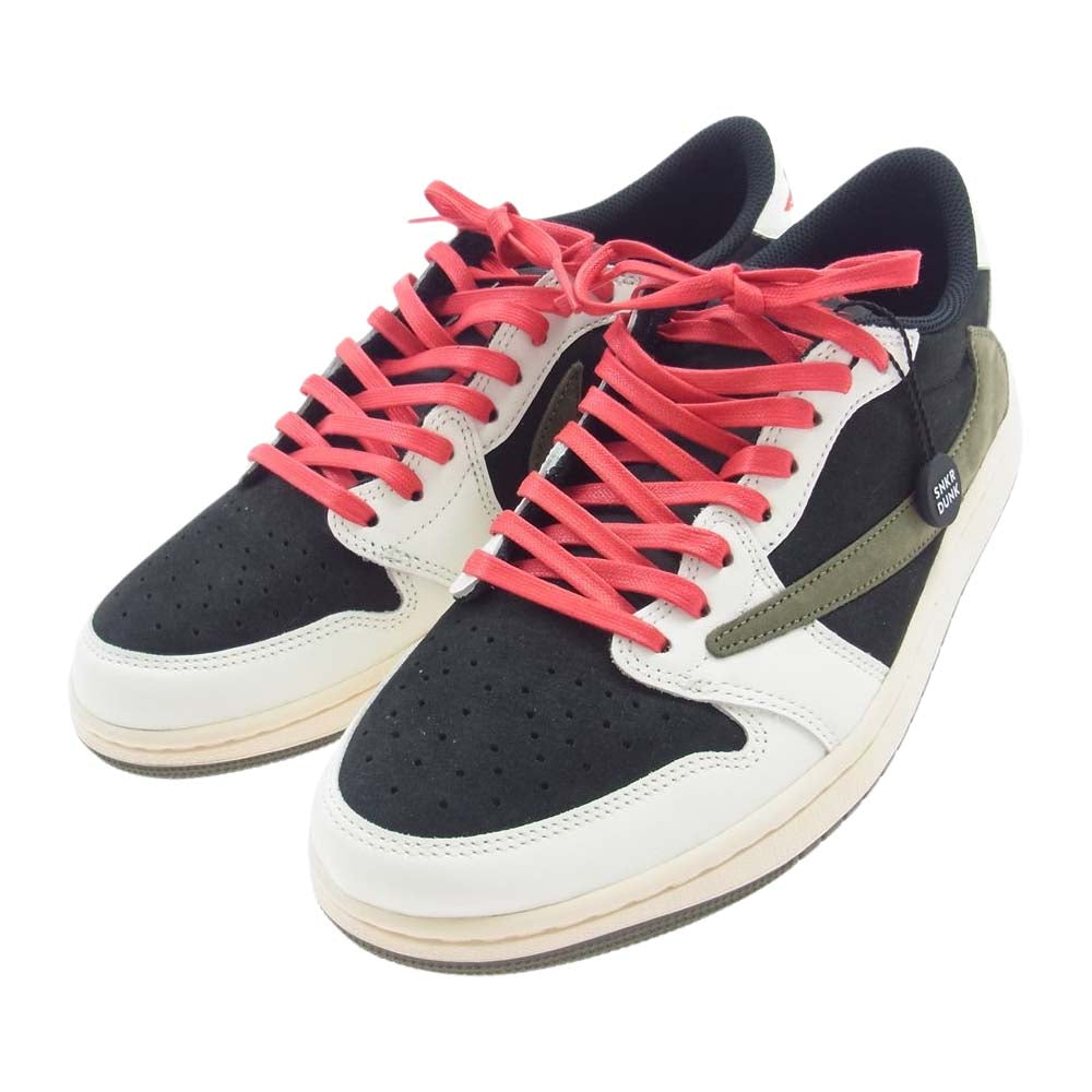 NIKE ナイキ DZ4137-106 × Travis Scott WMNS Air Jordan 1 Low OG Medium Olive トラヴィススコット ウィメンズ エアジョーダン1 ロー OG ミディアム オリーブ スニーカー ブラック系 オフホワイト系 オリーブグリーン系 27cm【新古品】【未使用】【中古】
