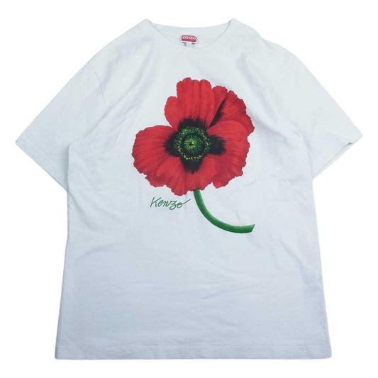 KENZO ケンゾー 22SS C65TS4164SY POPPY ポピー フラワープリント 半袖 Tシャツ ホワイト系 L【中古】